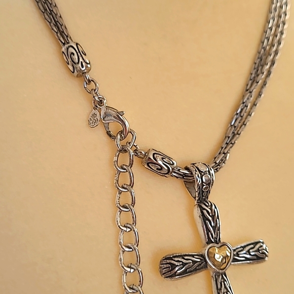 Premiere Designs Silver and Gold Cross Necklace - Picture 2 of 2